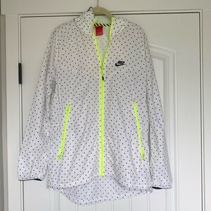 Women’s Nike White and Black Polka Dot Windbreaker Jacket